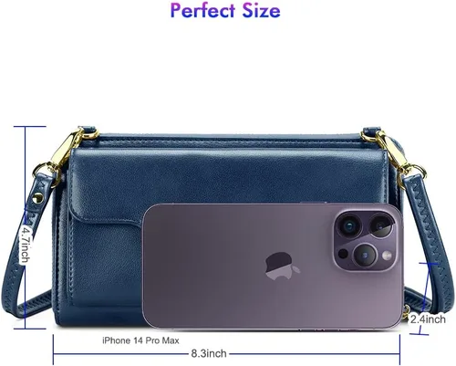 Miniatura 6 de nuoku Bolsos cruzados para mujer, carteras de muñeca para mujer, monederos pequeños para mujer, cartera para teléfono celular, cartera RFID