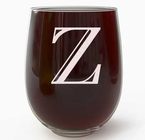 Miniatura 25 de Copa de vino grabada con monograma de 17 onzas sin tallo (letra A) A-Z, regalos personalizados para mujeres, copas de vino personalizadas, regalo