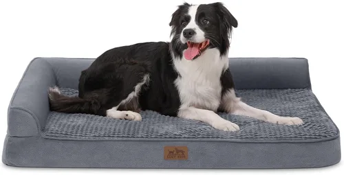 Miniatura 21 de COZY KISS Cama ortopédica para perros de tamaño mediano y pequeño, cama de jaula para perros, cama en forma de L con parte inferior antideslizante