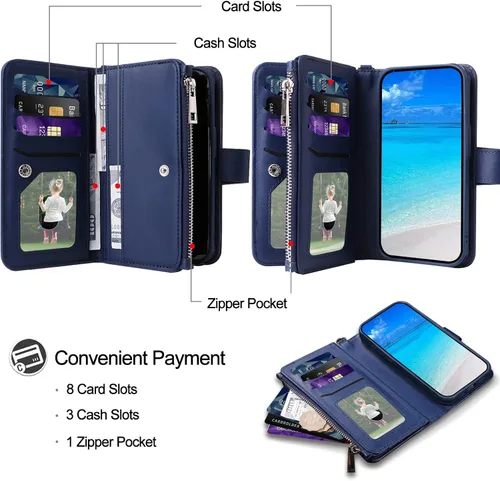 Miniatura 3 de Funda para Galaxy S22 Ultra, funda magnética desmontable 2 en 1, funda de piel sintética para teléfono con tarjetero para Samsung Galaxy S22 Ultra