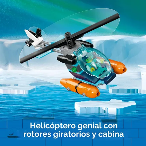 Miniatura 4 de LEGO City Arctic Explorer Ship 60368 - Juego de juguetes de construcción, divertido regalo para niños y niñas de 7 años, con un barco flotante