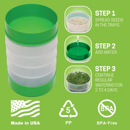 Miniatura 5 de Deluxe 4 bandejas para el cultivo en el hogar de brotes de semillas de VICTORIO VKP1200