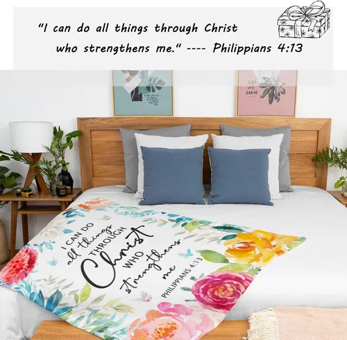 Miniatura 3 de CUJUYO Regalos cristianos para mujeres Manta 50"x40", Regalos inspiradores religiosos católicos espirituales de cumpleaños para mujeres Manta suave