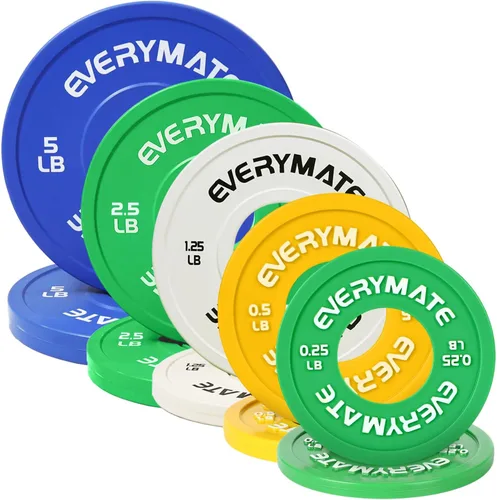 Miniatura 7 de EVERYMATE Placas de Peso Fraccional - Discos de Carga Olímpicos con Relleno para Entrenamiento Cruzado - Inserción de Acero - 1.25LB, 2.5LB, 5LB 2