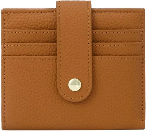 Miniatura 9 de Carteras de cuero para mujer con bloqueo RFID, billetera delgada, plegable, tarjetero con cremallera, bolsillo para monedas, ventana