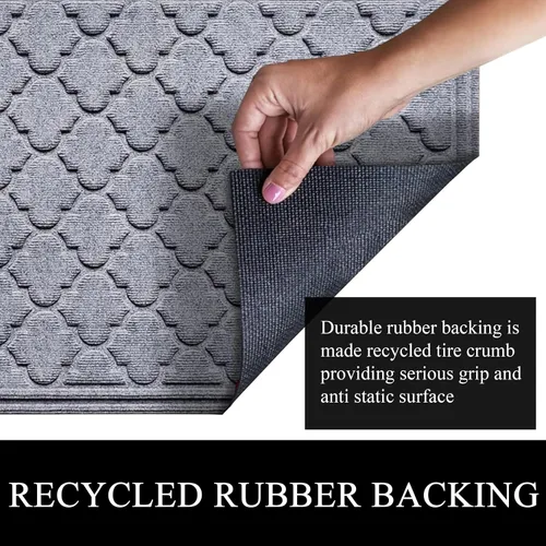 Miniatura 4 de A1HC - Tapete de puerta multiusos duradero, para interiores y exteriores, fácil de limpiar, impermeable, para todo tipo de clima, patio, garaje