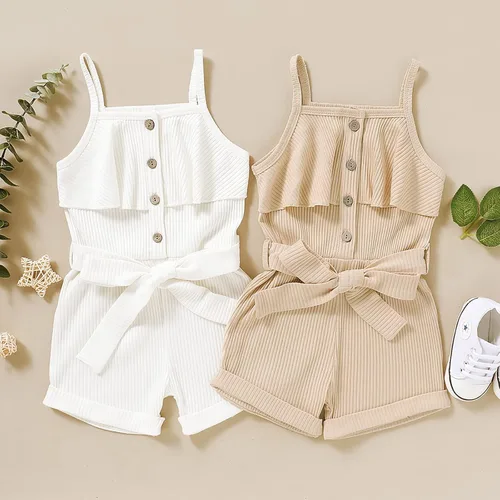 Miniatura 8 de ZFZDRen Ropa de verano para niñas pequeñas, conjunto corto de una pieza, sin mangas para niños y niñas