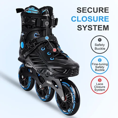 Miniatura 3 de Patines en línea para hombres y mujeres, patines de 3 ruedas para hombres y mujeres, patines de carreras de velocidad en línea de alto rendimiento