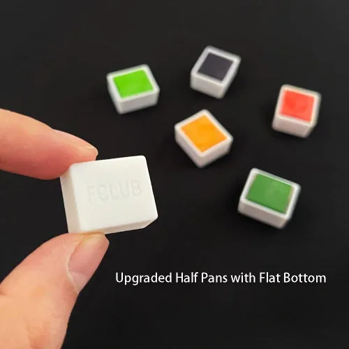 Miniatura 6 de Estuche de lata de paleta de acuarela con 40 piezas de sartenes vacías de plástico blanco con cuadrados magnéticos para transportar - Paleta