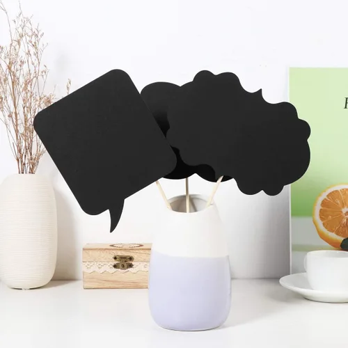 Miniatura 6 de LUOEM 20 letreros de pizarra de tiza para cabina de fotos, accesorios divertidos para fotos de selfies, bonitos letreros de mensaje para bodas