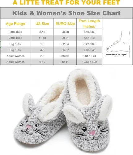 Miniatura 5 de cosyone1997 Lindas pantuflas de animales para niños, niñas y mujeres, calcetines de casa mullidos con suela antideslizante suave, regalos únicos