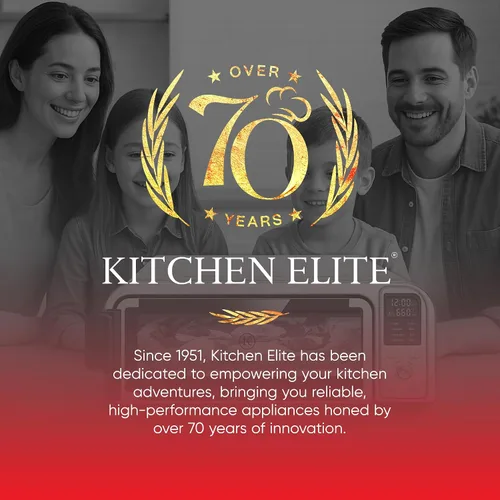 Miniatura 7 de Kitchen Elite - Combo digital 8 en 1, horno tostador, freidora de aire con panel táctil y capacidad para pizza de 12 pulgadas, acero inoxidable