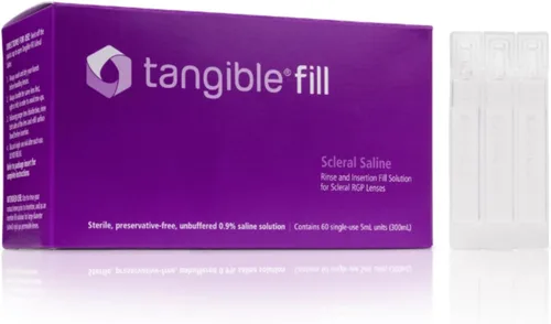 Tangible Solución Salina de Llenado para Lentes de Contacto Esclerales y Rígidas Permeables al Gas, de Un Solo Uso, 5mL (Paquete de 60)