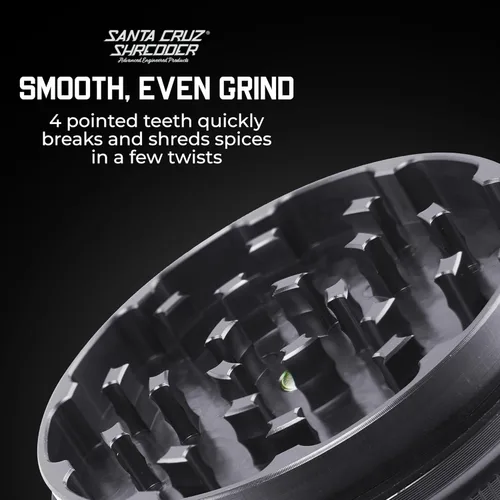 Miniatura 3 de Santa Cruz Shredder Molinillo de hierbas de metal con parte superior moleteada para un agarre más fuerte, 2 piezas de 2.7 pulgadas (gris)