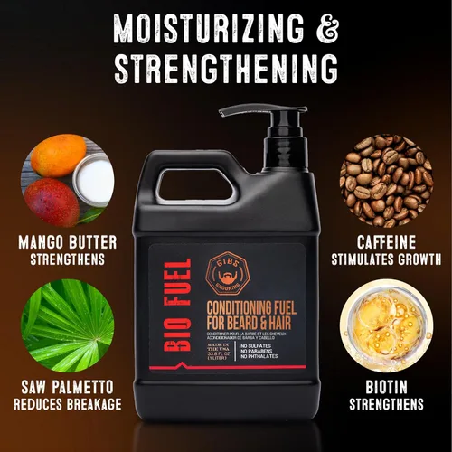 Miniatura 4 de GIBS BioFuel - Acondicionador hidratante para barba y cabello, 33.8 onzas líquidas (paquete de 1)