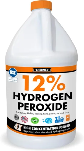 Chromex Peróxido de hidrógeno al 12 por ciento de grado alimenticio, solución concentrada 4 veces más potente, se diluye hasta 4 galones, usos