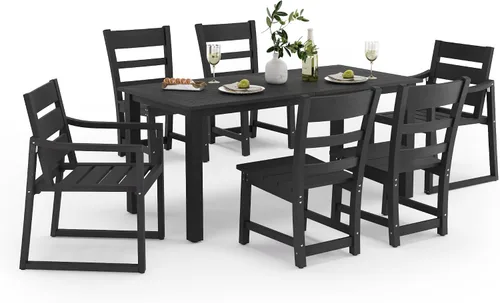 Miniatura 16 de Cozyman HDPS Sillas de comedor al aire libre, 350 libras, sillas de comedor de patio con reposabrazos, sillas de cocina al aire libre para todo