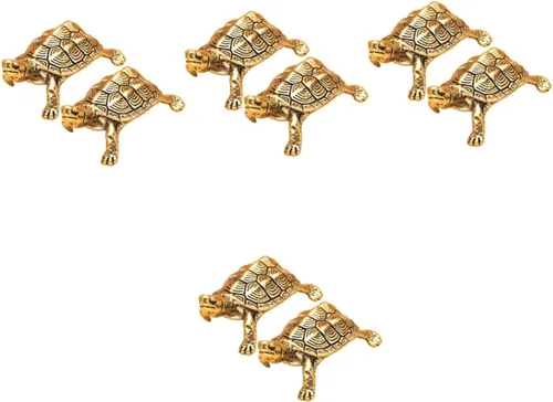 ARTIBETTER 8 piezas de adorno de tortuga de latón chino propiedad escritorio artesanía vintage figuras miniatura figura figura Feng Shui bronce