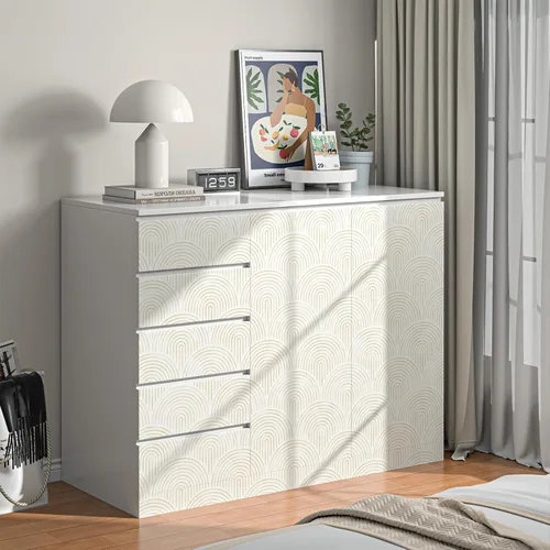 Miniatura 6 de Papel tapiz neutro para despegar y pegar, papel de contacto bohemio, geométrico, autoadhesivo, extraíble, para dormitorio, baño, cubículo, beige