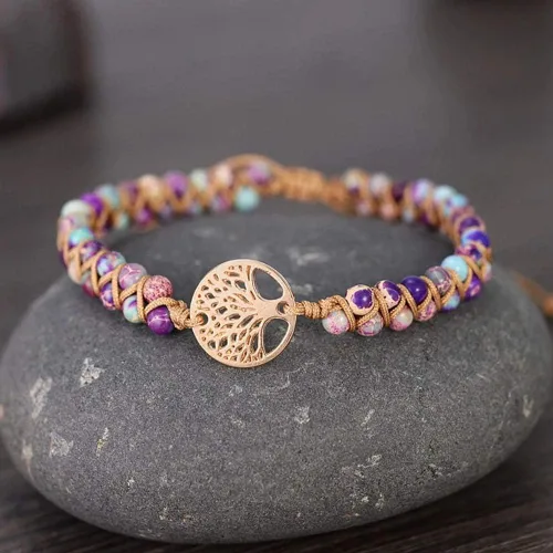 Miniatura 37 de ZOSOJONA - Pulseras bohemias hechas a mano de piedra natural, que dan vuelta, con cuentas de cristal de turquesa