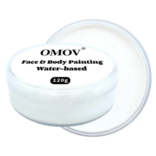 Miniatura 9 de Pintura facial blanca de 4.23 onzas (4.23 onzas), no tóxica, kit de pintura facial activada por agua para niños y adultos, paleta de pintura facial