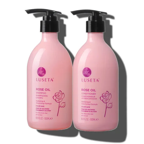 Miniatura 7 de Luseta - Juego de champú y acondicionador de aceite Marula para cabello seco dañado, set hidratante para control del encrespamiento, reparación