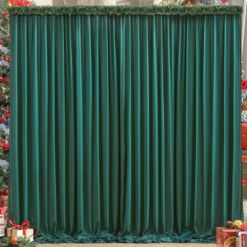 Miniatura 18 de Cortinas de fondo azul bebé de 8 x 10 pies para bodas, cortinas de fondo de poliéster sin arrugas, para baby shower, fiestas de cumpleaños