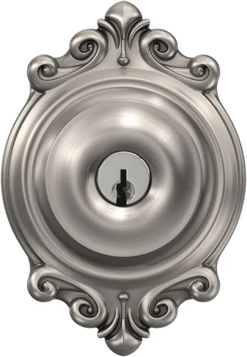 Miniatura 7 de SCHLAGE F51A GEO 619 BRK - Pomo georgiano con moldura Brookshire y cerradura de entrada con llave - Níquel satinado