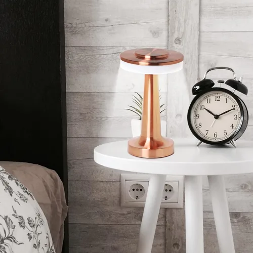 Miniatura 4 de Lámpara de escritorio inalámbrica portátil táctil, atenuación táctil de 3 velocidades, puerto de batería USB integrado, luz de noche de dormitorio