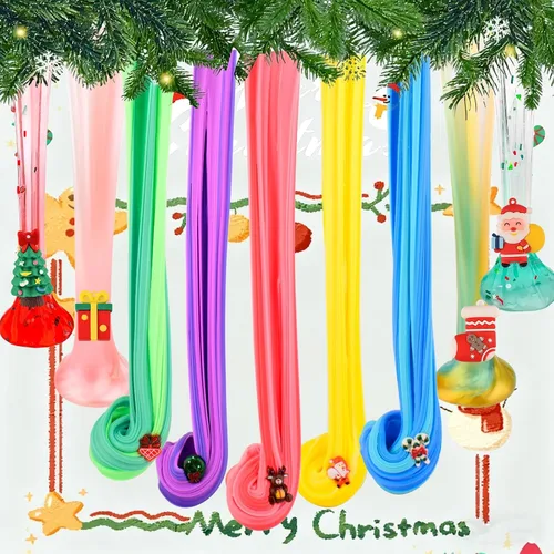 Miniatura 6 de Kit de slime de Navidad – Slime de Navidad antiadherente, suave, elástico, regalos de fiesta de slime para niños, perfecto para rellenos