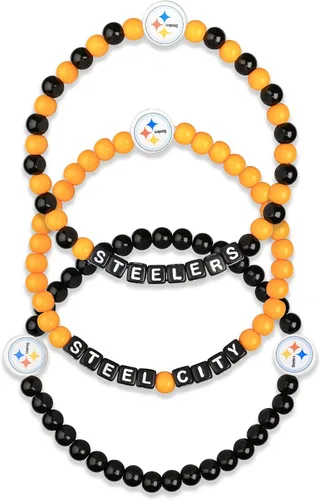 Miniatura 23 de FOCO NFL unisex-adult NFL Team Logo Officially Licensed 3-Pack Beaded Friendship Bracelets Cuentas