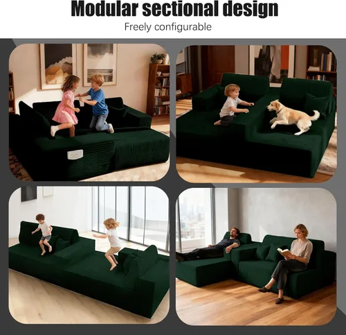 Miniatura 7 de Sofá modular Cloud de 110 pulgadas sin hueso, con diván en forma de L, modernos sofás tapizados para sala de estar y dormitorio, no requiere montaje