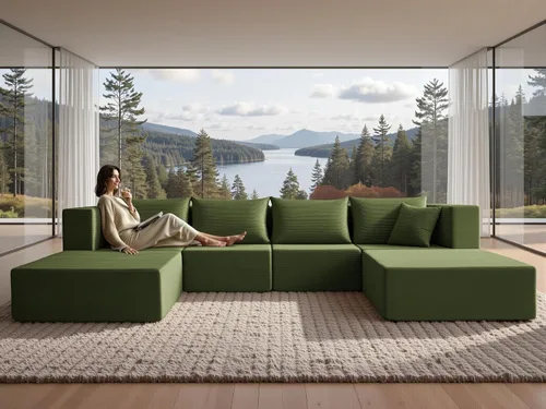 Miniatura 13 de YINIX Sofá cama modular de pana de 140 pulgadas, cómodo sofá de nube para sala de estar, sofá de piso de 6 piezas, combinación de compresión libre