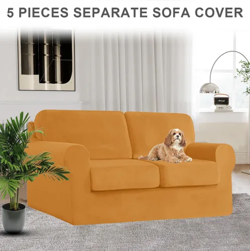 Miniatura 207 de Funda para Sofá de Terciopelo, Fundas Elásticas para Sofá para Funda Principal Separada/Respaldos y Cojines de Asiento, Funda para Sofá, para Fundas