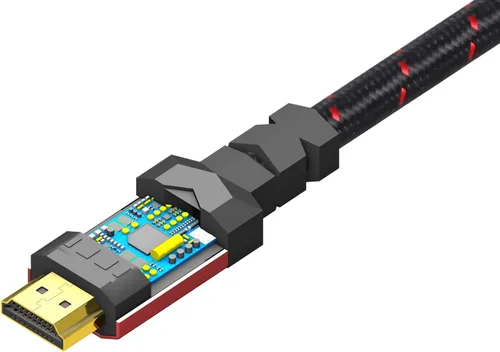 Miniatura 4 de Ritz Gear Cable HDMI 2.0 4K de 15 pies [paquete de 2] cable de nailon trenzado de alta velocidad de 18 Gbps y conectores dorados - 4K