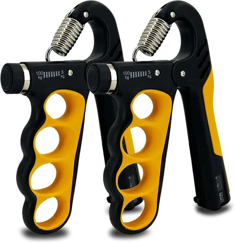 Senston Entrenador de fuerza de agarre, paquete de 2, probador de fuerza de agarre de mano, fortalecedor de antebrazo, medidor digital de agarre de