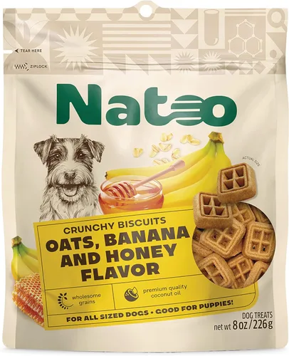 Miniatura 14 de NATOO Golosinas saludables para perros grandes, galletas crujientes sabor coco y mango, golosinas naturales para perros, ricas en Omega 6