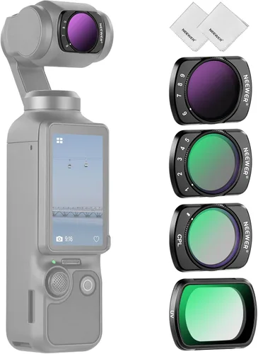 Miniatura 11 de NEEWER ND & CPL Kit de Filtros para Pocket 3 (Paquete de 3), ND4 ND8 CPL Juego de Filtros Polarizadores de Densidad Neutra Magnéticos con Vidrio