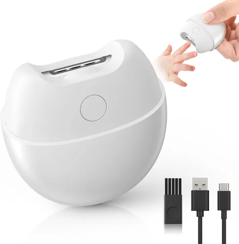 Miniatura 8 de Cortaúñas eléctrico con carga USB: cortaúñas automático con luz LED y almacenamiento de clip, recortadora de uñas de seguridad recargable por USB
