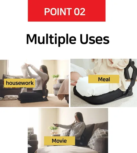 Miniatura 5 de Silla de suelo patentada con soporte de espalda, silla ortopédica plegable para adultos y niños, asiento japonés sin patas para meditación, TV