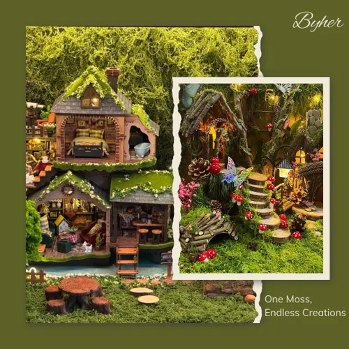 Miniatura 8 de Musgo falso para plantas de interior, paquete de 7 onzas, césped artificial para manualidades, arreglos florales y plantas en maceta, alternativa