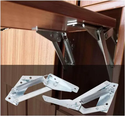 Miniatura 5 de Bisagra de resorte (1 par) Bisagra plegable de 90 grados con soporte de elevación, bisagra para sofá cama, adecuada para puertas de gabinete, cajas