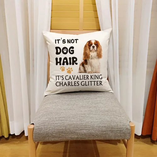 Miniatura 4 de OUZ It's Cavalier King Charles - Funda de almohada con purpurina, no es pelo de perro, divertida funda de almohada, regalo para los amantes