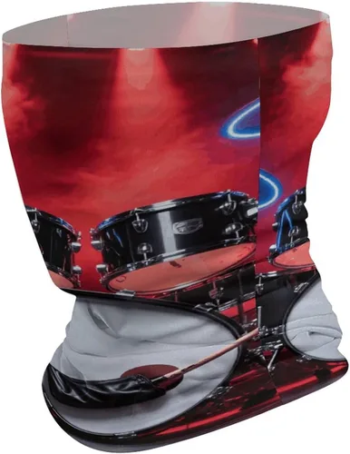 Miniatura 2 de Cool Drum Set Neck Gaiter for Men Women Upf 50+ Sun Protection Balaclava Face Mask Cover Moisture Wicking & Quick Dry Neckerchief Seamless Ski Mask