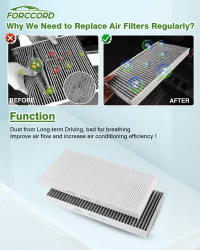 Miniatura 5 de Paquete de 2 filtros de aire de cabina HEPA para Volkswagen ID.4 2021-2026, Audi Q4 e-tron 2022-2025, 2025 Volkswagen ID. Reemplazo de filtro