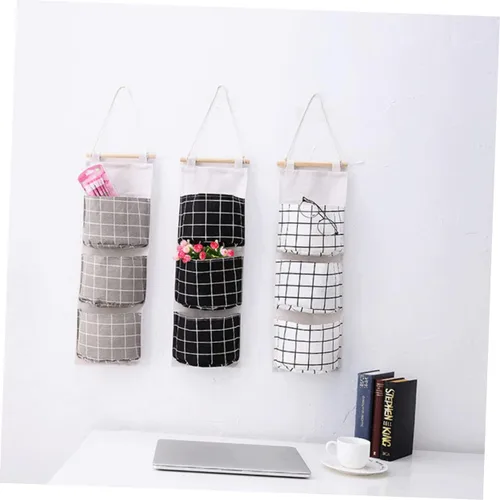 Miniatura 2 de Cabilock 3 bolsas de almacenamiento para la pared de la puerta, para juguetes, bolsillos de almacenamiento para colgar sobre la puerta, organizador