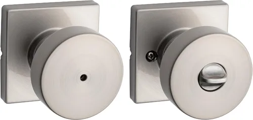 Miniatura 11 de Kwikset Pismo Manija de privacidad para puerta, para interiores, con cerradura, sin llave, con protección Microban, para baño y dormitorio, negro