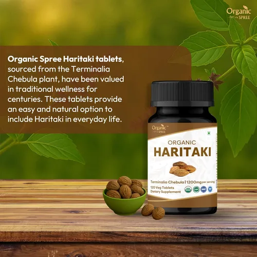 Miniatura 2 de ORGANIC SPREE Haritaki Tablets - Suplemento Haritaki orgánico del USDA, apoya la digestión y el bienestar general*, 120 tabletas