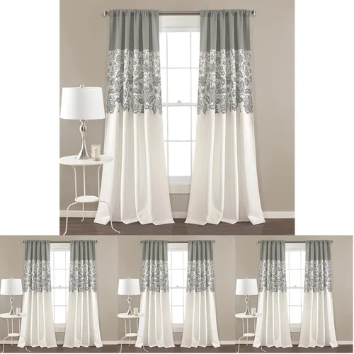 Miniatura 14 de LUSH DÉCOR Azul Marino Cortinas con Estampado Estate Garden de Lush Decor con Filtro de Luz, Juego de Paneles para Ventana para Sala, Comedor