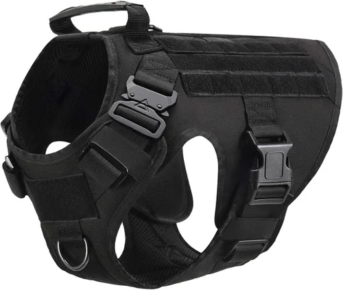 Miniatura 4 de Chaleco de servicio para perros de entrenamiento, caza, Molle, de nailon resistente al agua, ajustable, cómodo, K9, arnés táctico para perro con asa